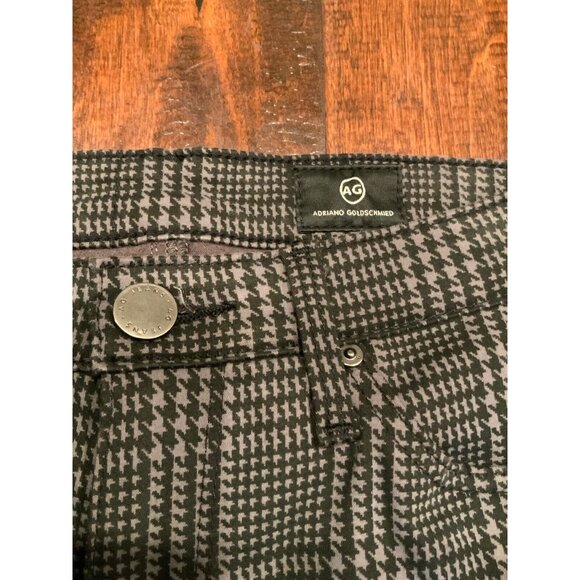 AG Adriano Goldschmied Black & Gray Houndstooth Cigarette Ankle Pant, Sz 24, NWT - Picture 3 of 9